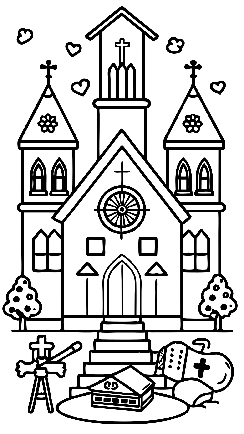 coloriages d’église gratuits